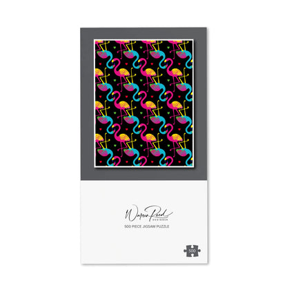 Vivid Flamingo Pattern Jigsaw Puzzle
