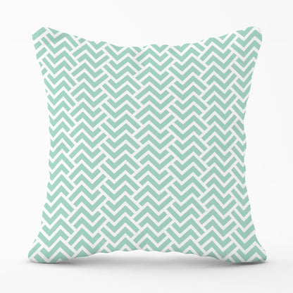 Green Geometric Pattern Cushions
