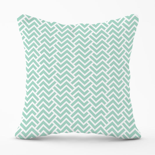 Green Geometric Pattern Cushions