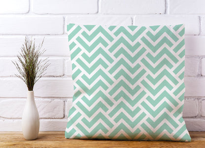 Green Geometric Pattern Cushions