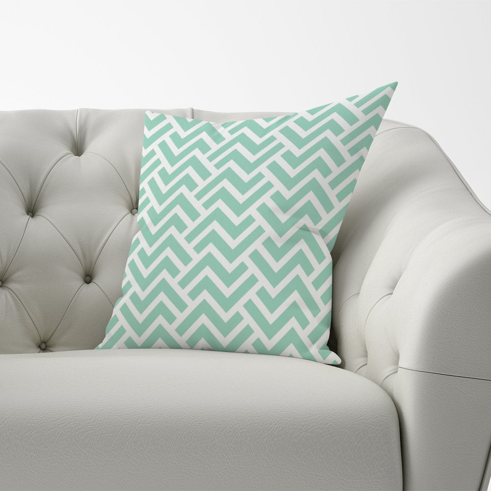 Green Geometric Pattern Cushions