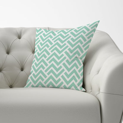 Green Geometric Pattern Cushions