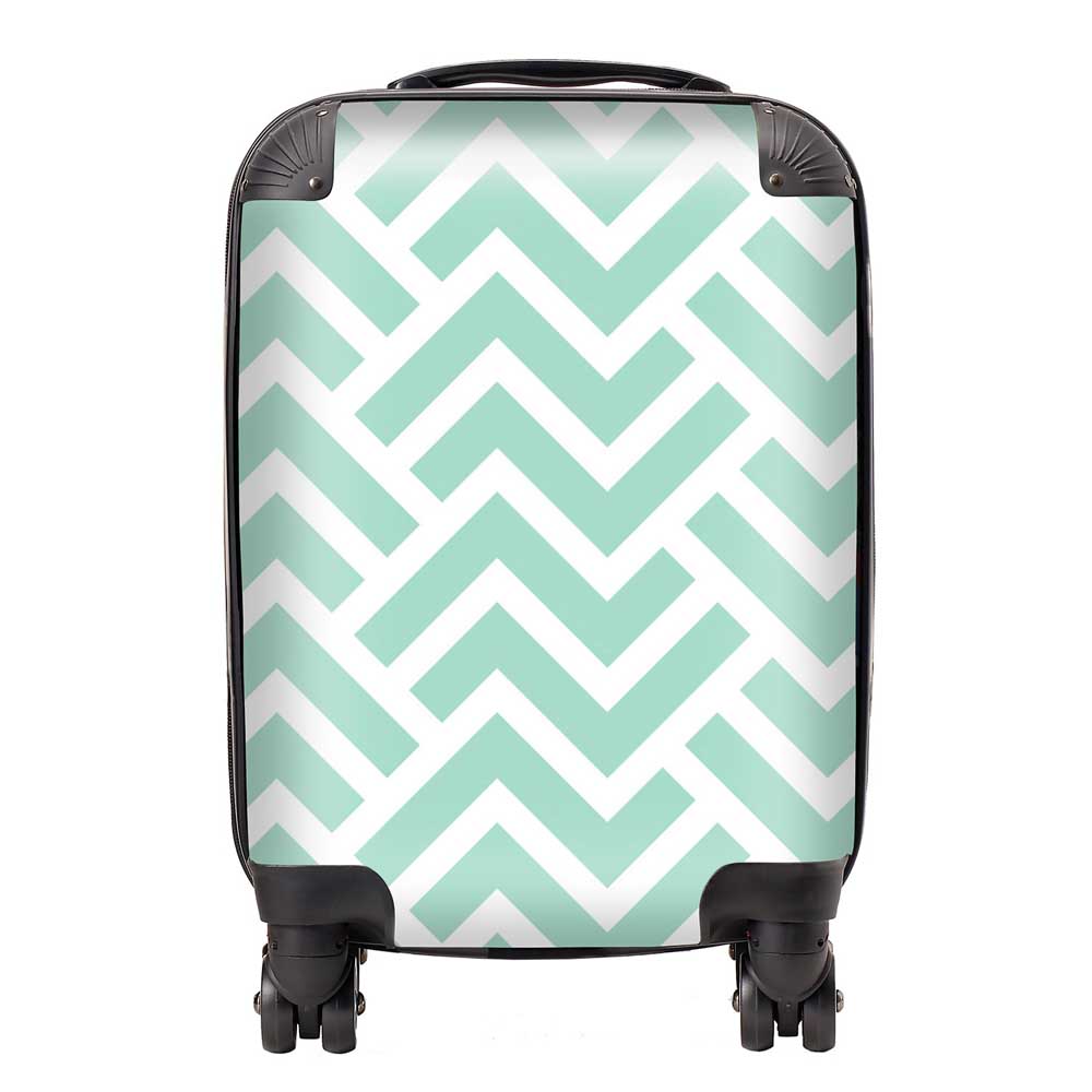 Green Geometric Pattern Suitcase