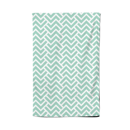 Green Geometric Pattern Tea Towel