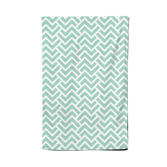 Green Geometric Pattern Tea Towel