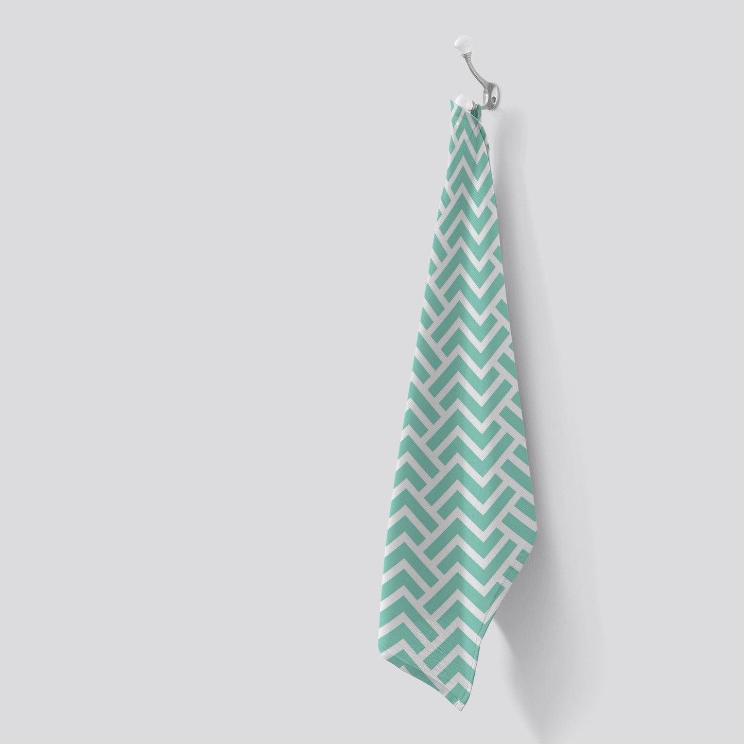 Green Geometric Pattern Tea Towel