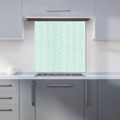 Green Geometric Pattern Kitchen Splashback