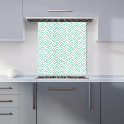 Green Geometric Pattern Kitchen Splashback