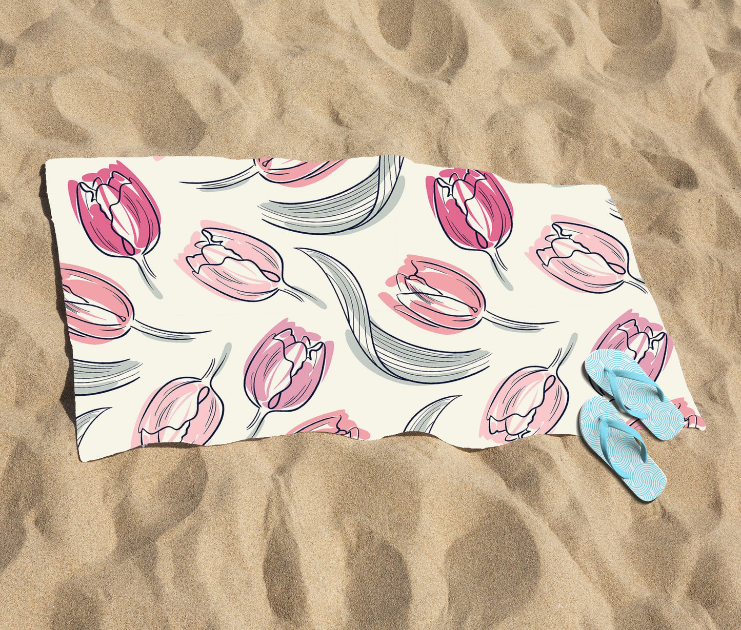 Tulips Beach Towel
