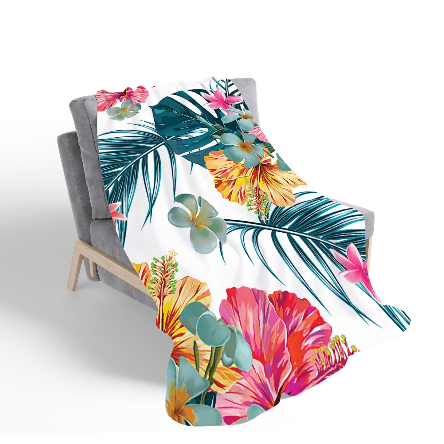 Spring Summer Flowers Sherpa Blanket