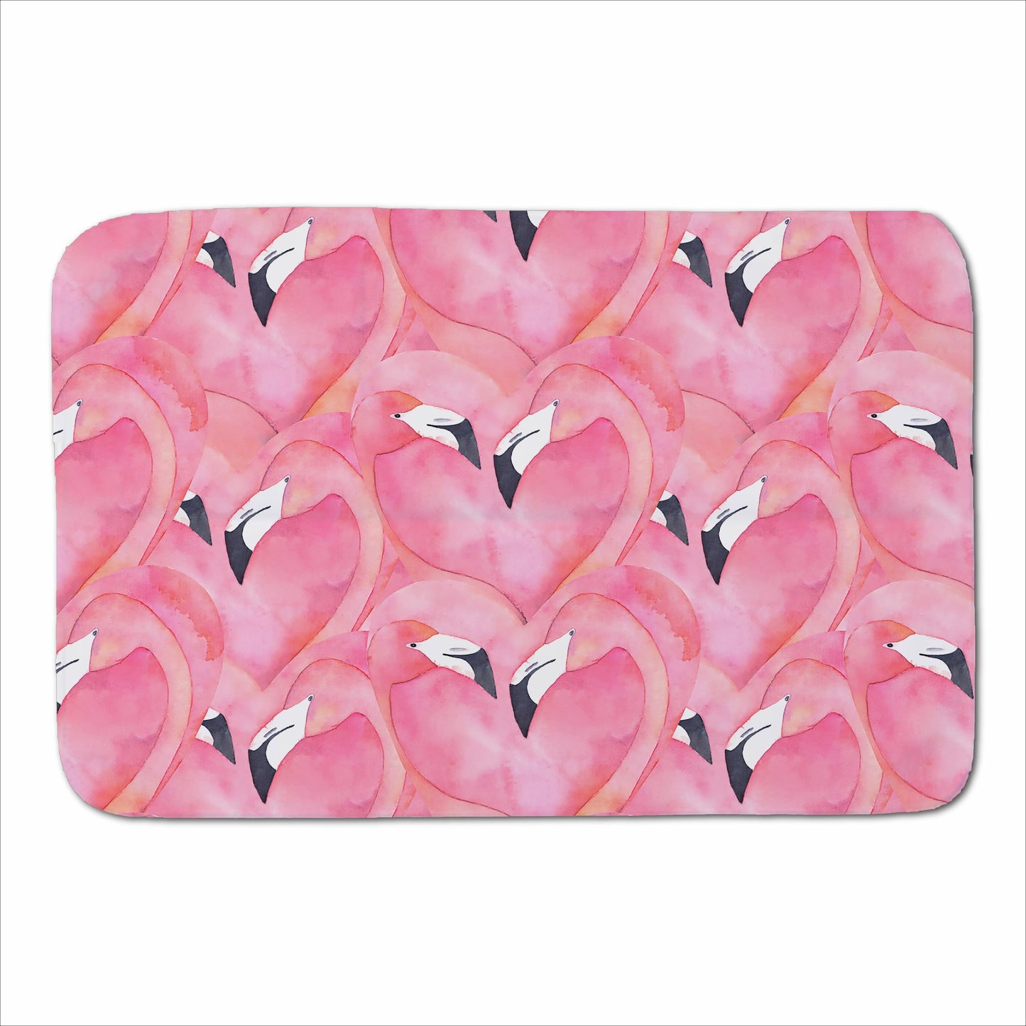 Watercolour Flamingo Hearts Sherpa Blanket