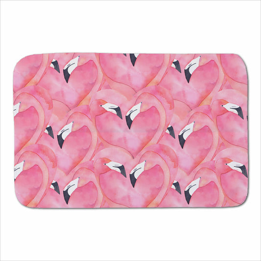 Watercolour Flamingo Hearts Sherpa Blanket