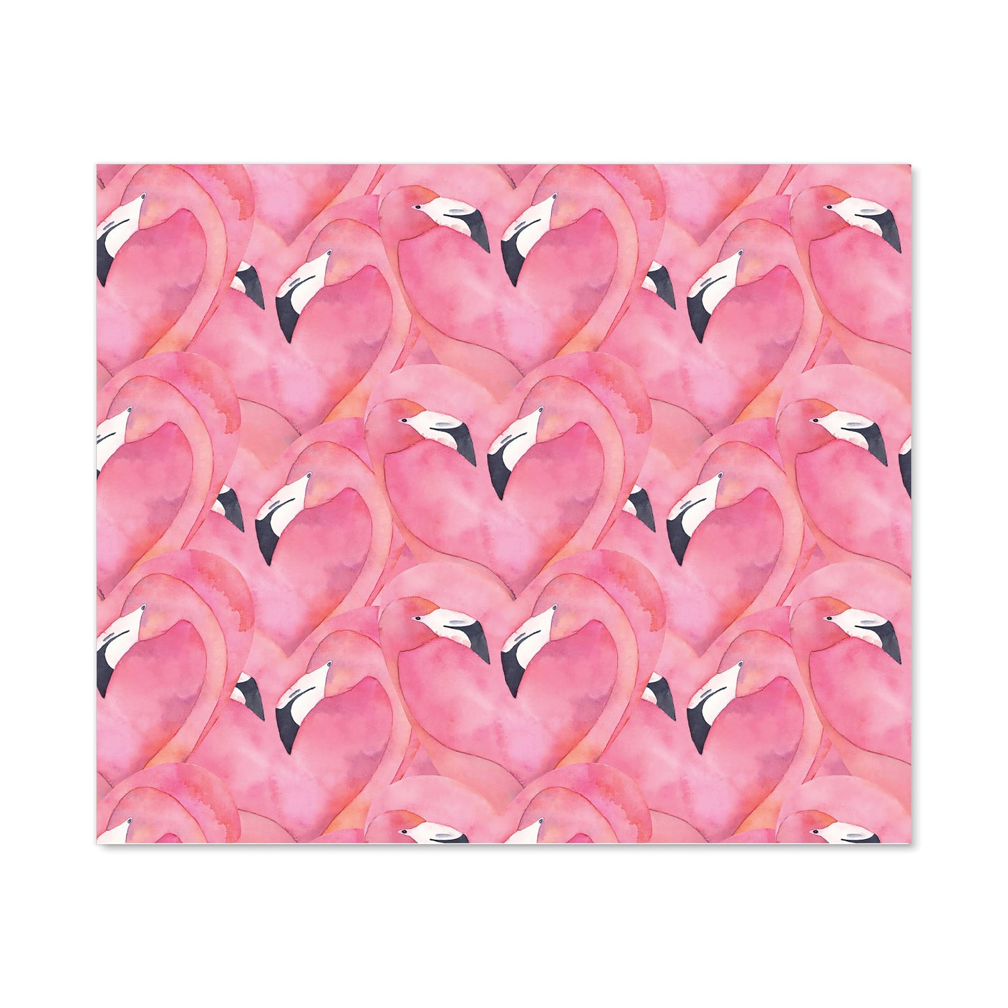 Watercolour Flamingo Hearts Kitchen Splashback