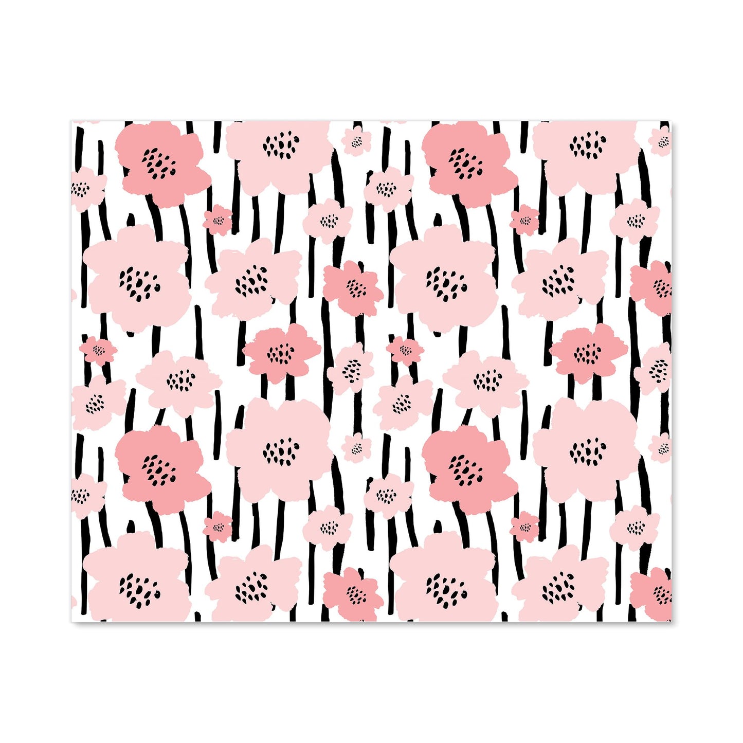 Pastel Pink Flowers Kitchen Splashback