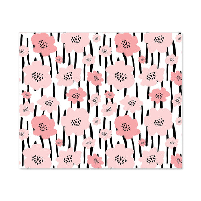 Pastel Pink Flowers Kitchen Splashback