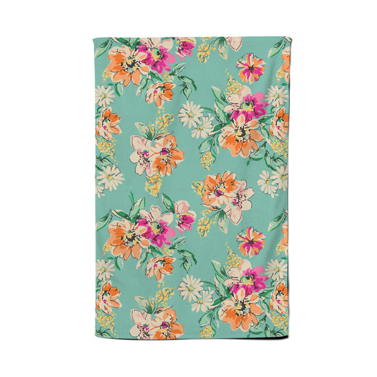 Bright Flower Sketch Tea Towel