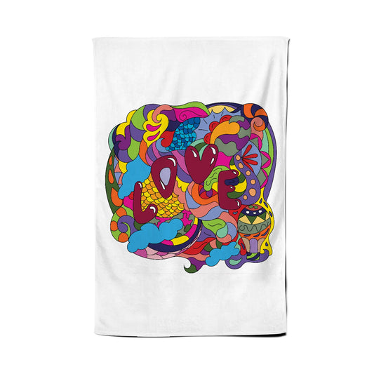 Motley Doodling Love Tea Towel