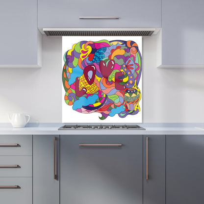 Motley Doodling Love Kitchen Splashback