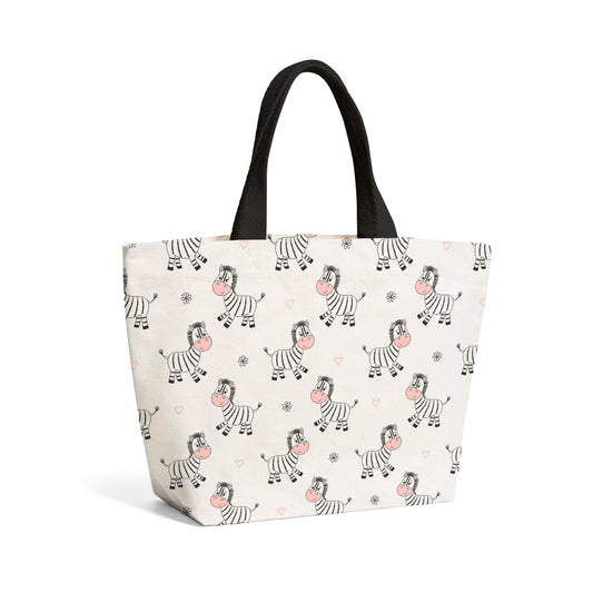 Cute Hand Drawn Zebra Beach Shopper Tote Bag
