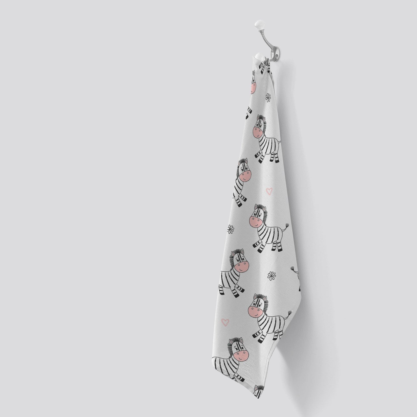 Cute Hand Drawn Zebra Tea Towel