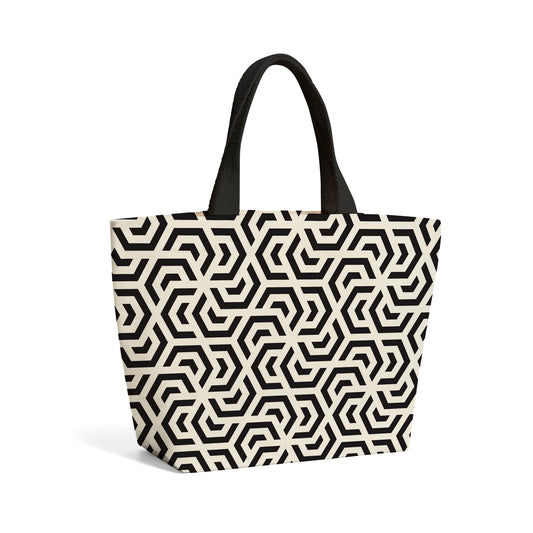 Hexagonal Geometric Pattern Beach Shopper Tote Bag