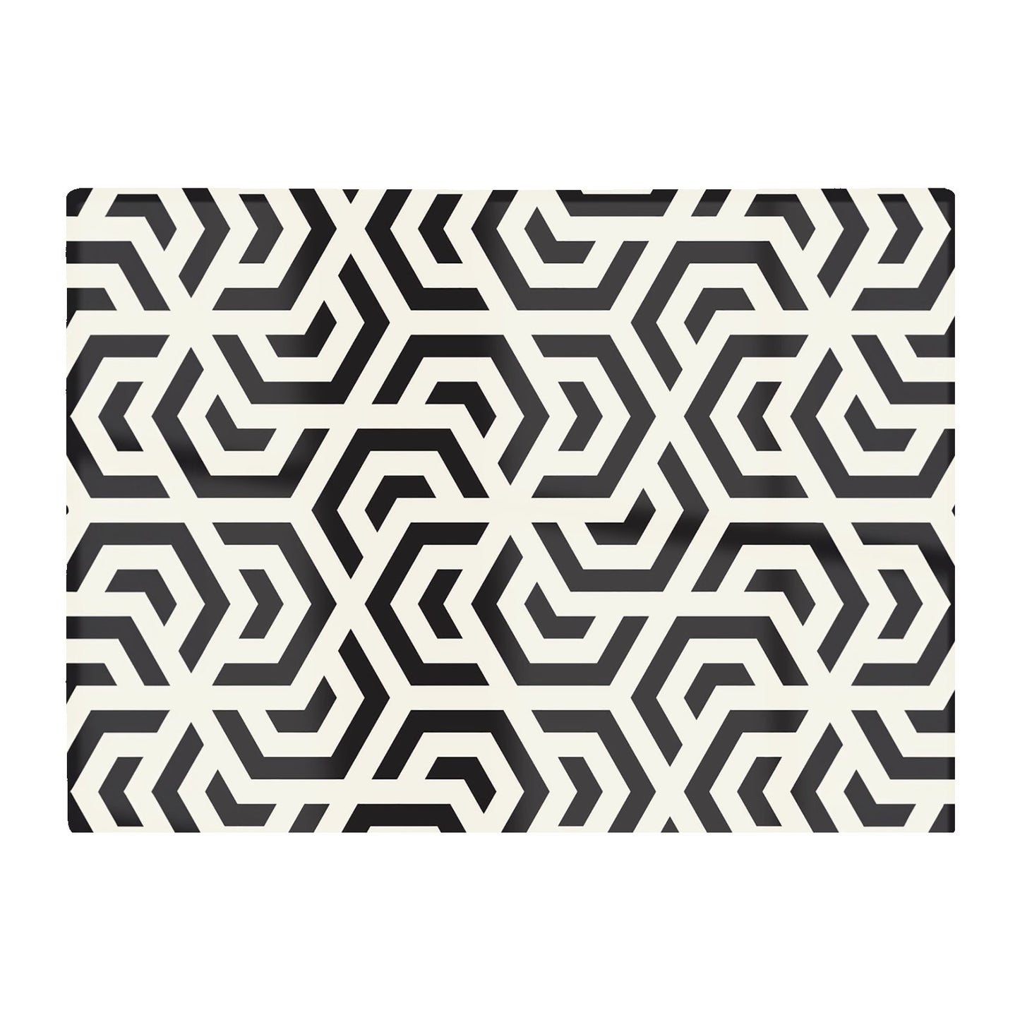 Hexagonal Geometric Pattern Glass Chopping Board