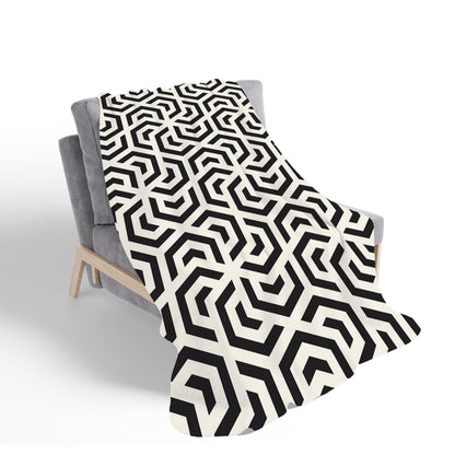 Hexagonal Geometric Pattern Sherpa Blanket
