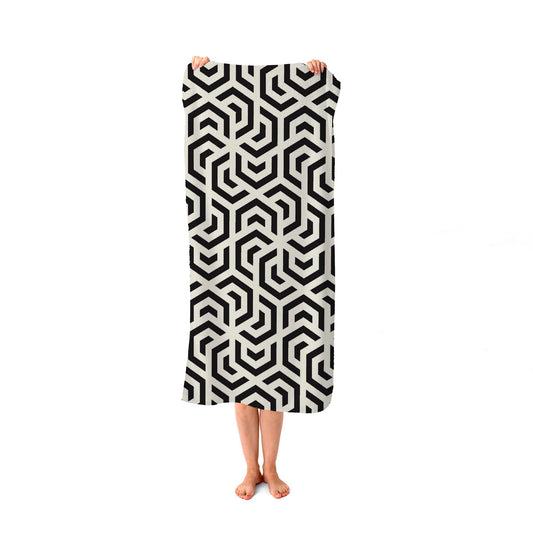 Hexagonal Geometric Pattern Beach Towel