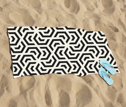 Hexagonal Geometric Pattern Beach Towel