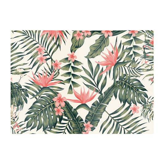 Dark Tropical Green Leaves Glass Chopping Board