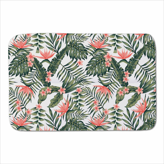 Dark Tropical Green Leaves Sherpa Blanket