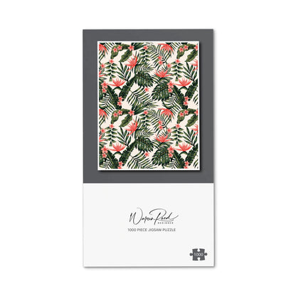 Dark Tropical Green Leaves Jigsaw Puzzle