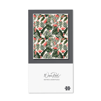 Dark Tropical Green Leaves Jigsaw Puzzle