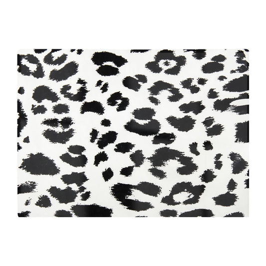 Black Leopard Print Glass Chopping Board