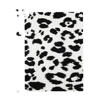 Black Leopard Print Jigsaw Puzzle