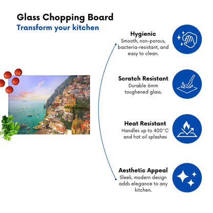 Positano Amalfi Glass Chopping Board