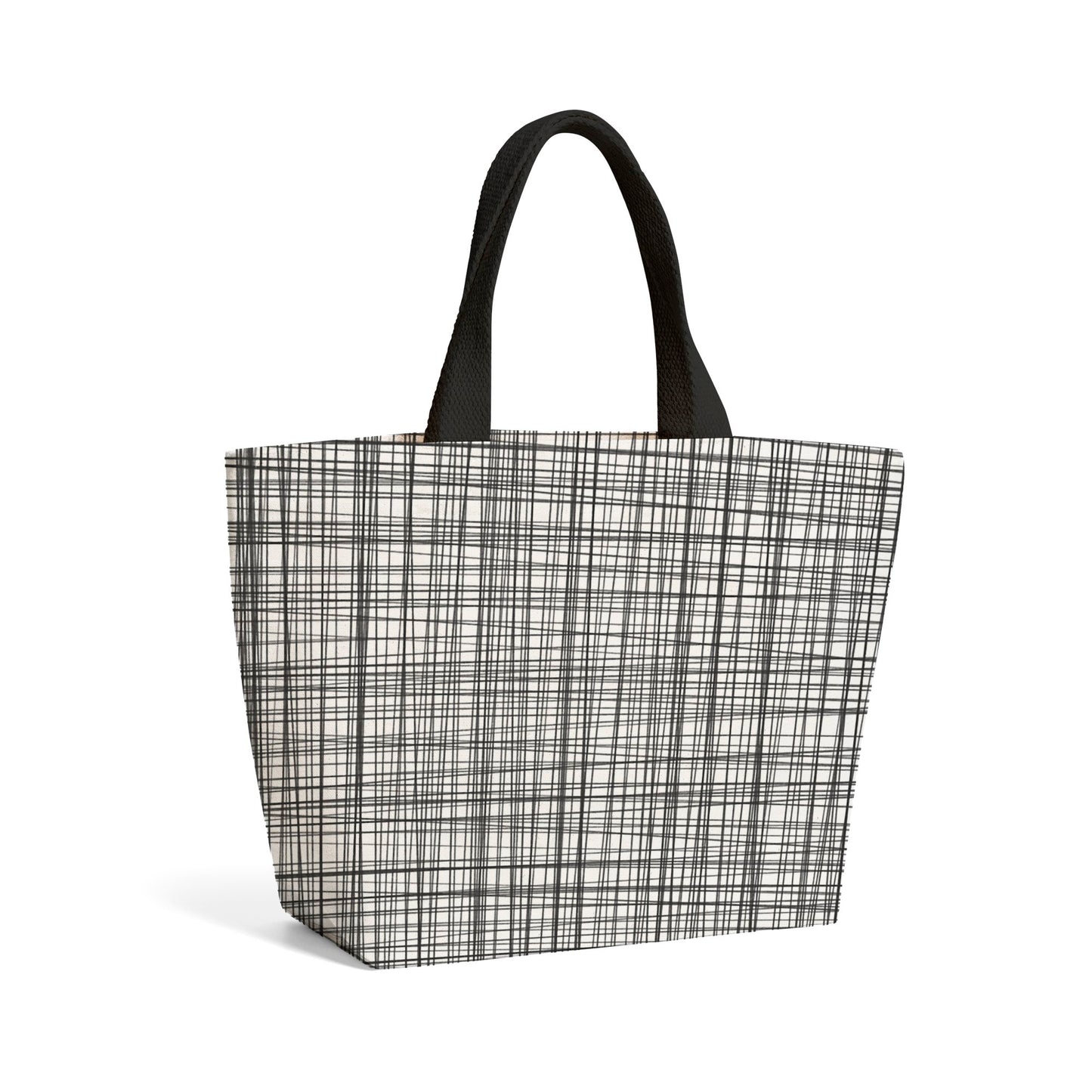 Monochrome Pencil Scribble Beach Shopper Tote Bag
