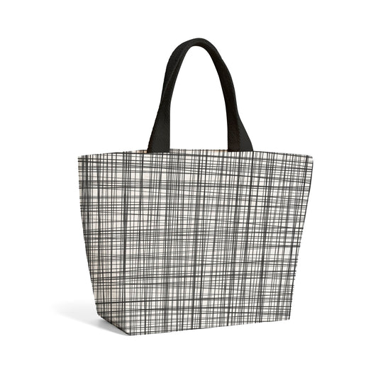 Monochrome Pencil Scribble Beach Shopper Tote Bag