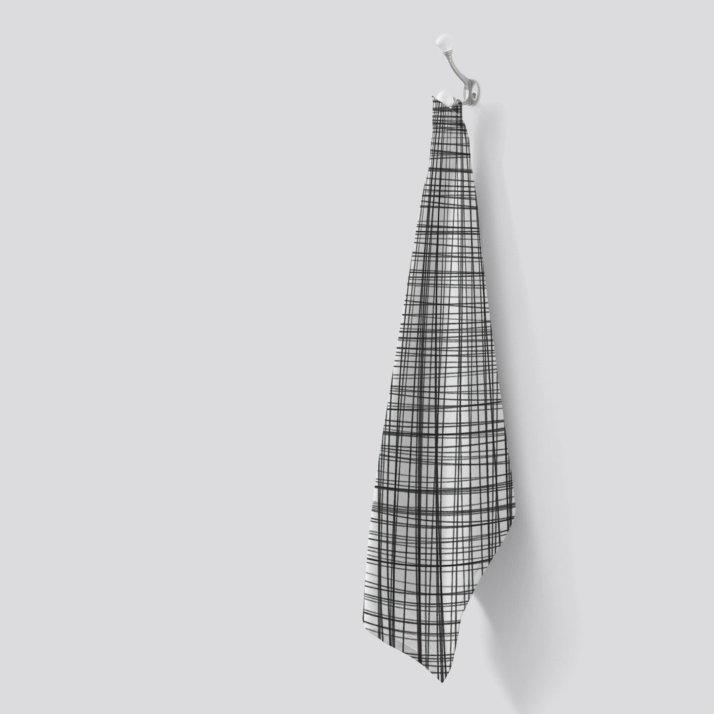 Monochrome Pencil Scribble Tea Towel