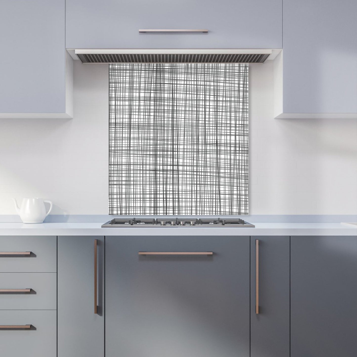 Monochrome Pencil Scribble Kitchen Splashback