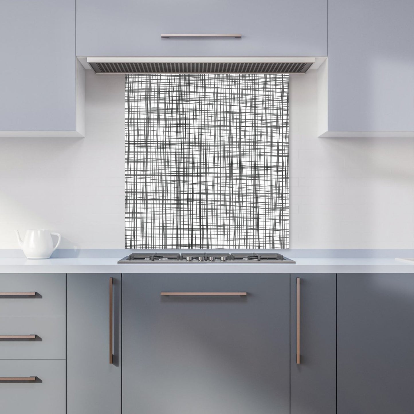 Monochrome Pencil Scribble Kitchen Splashback