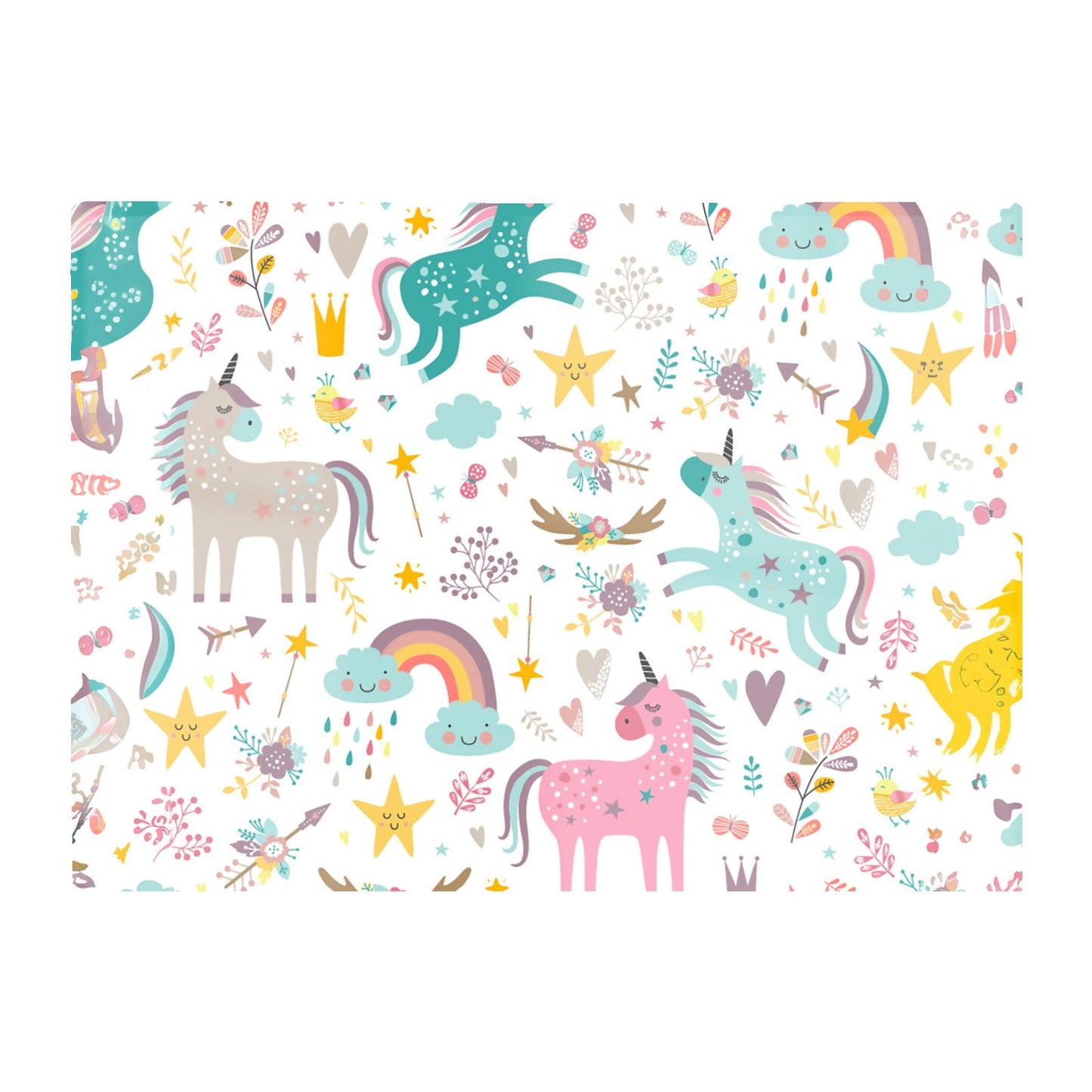 Unicorn And Rainbows Glass Chopping Board