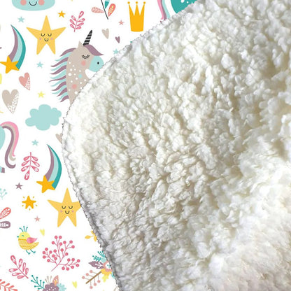 Unicorn And Rainbows Sherpa Blanket