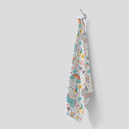 Unicorn And Rainbows Tea Towel