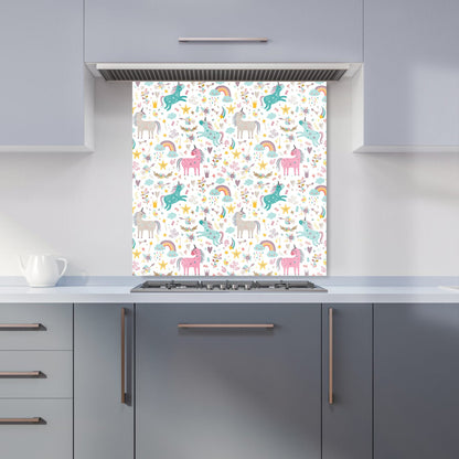 Unicorn And Rainbows Kitchen Splashback
