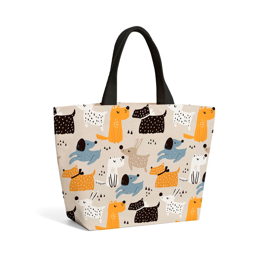 Hand Drawn Dogs Beach Shopper Tote Bag