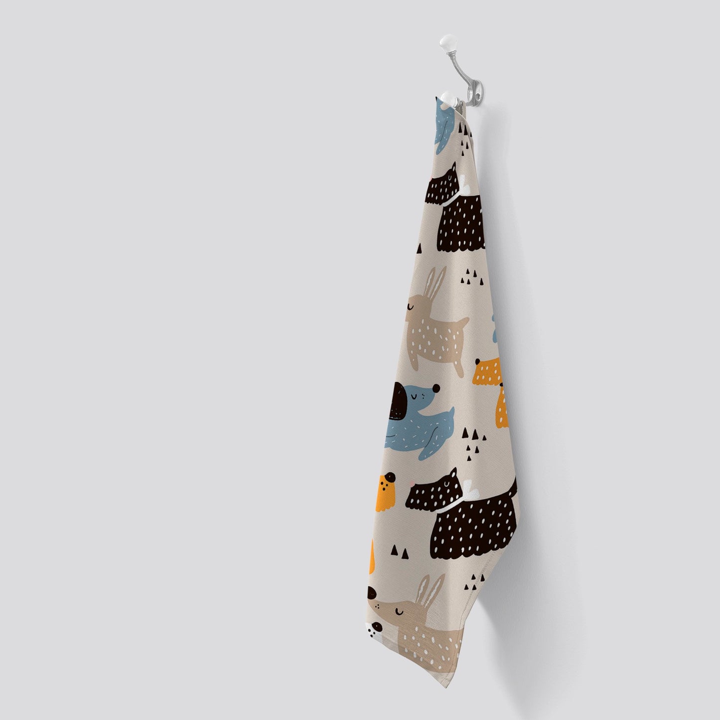 Hand Drawn Dogs Tea Towel