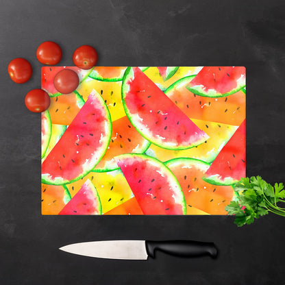 Melon Print Glass Chopping Board