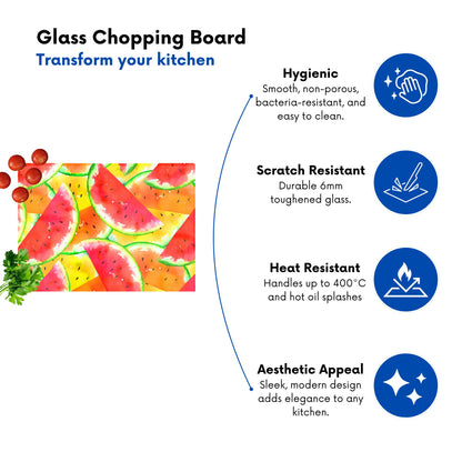 Melon Print Glass Chopping Board