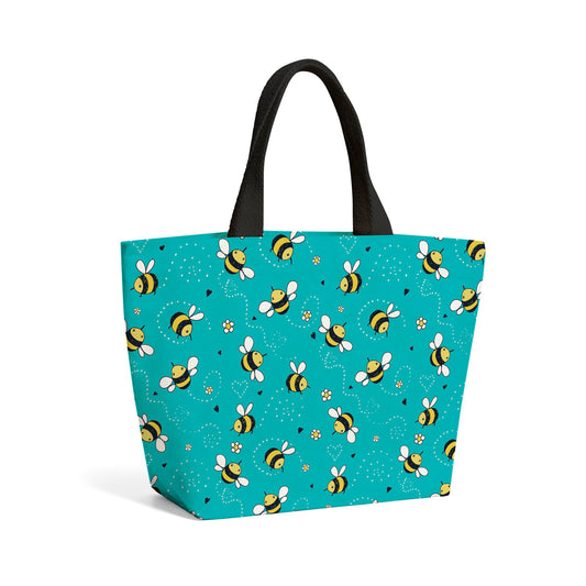 Hand Drawn Busy Bees Beach Shopper Tote Bag